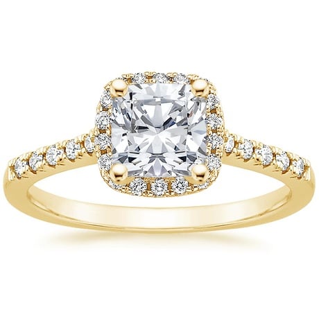 18K Yellow Gold Odessa Diamond Ring (1/5 ct. tw.) with Sonora Diamond Ring (1/8 ct. tw.)