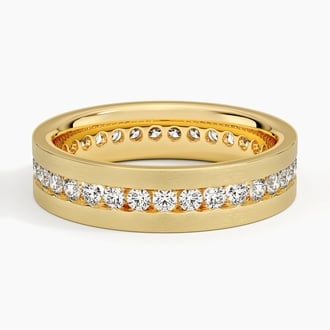 Matte Channel Set Lab Diamond 5.5mm Wedding Ring