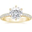 18K Yellow Gold Sienna Three-Quarter Coverage Diamond Ring, smalltop view