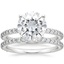 18KW Moissanite Luxe Petite Shared Prong Diamond Bridal Set (3/4 ct. tw.), smalltop view