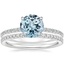 18KW Aquamarine Demi Diamond Ring with Luxe Ballad Diamond Ring, smalltop view