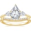 18K Yellow Gold Opera Diamond Ring with Petite Curved Diamond Ring (1/10 ct. tw.)