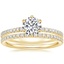 18K Yellow Gold Six Prong Luxe Viviana Diamond Ring (1/3 ct. tw.) with Ballad Diamond Ring (1/6 ct. tw.)