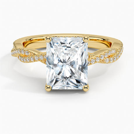 18K Yellow Gold Adorned Luxe Petite Twisted Vine Diamond Ring