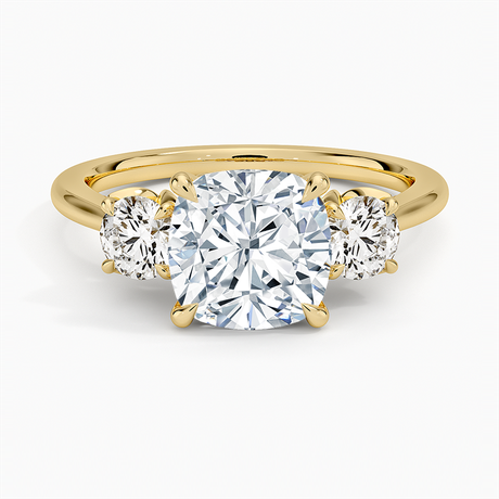 18K Yellow Gold Petal Three Stone Diamond Ring (2/3 ct. tw.)