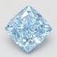 3.10 Ct. Fancy Vivid Blue Cushion Lab Grown Diamond