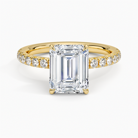18K Yellow Gold Amelie Half Coverage Diamond Ring