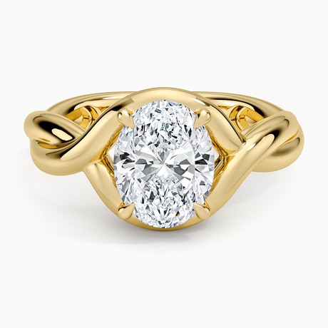 Bypass Twist Bezel Solitaire Diamond Ring