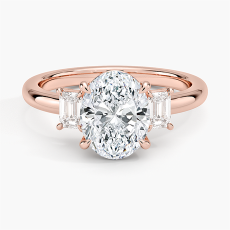 14K Rose Gold Petite Rhiannon Three Stone Diamond Ring (1/4 ct. tw.)