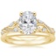 18K Yellow Gold Begonia Vine Diamond Ring (1/2 ct. tw.) with Petite Comfort Fit Wedding Ring