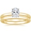 18K Yellow Gold 2mm Comfort Fit Bridal Set