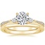 18K Yellow Gold Luxe Aria Diamond Ring with Petite Comfort Fit Wedding Ring