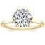 14K Yellow Gold Secret Halo Six-Prong Diamond Ring, smalltop view