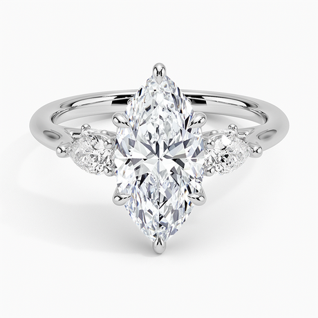 18K White Gold Secret Garden Gallery Three Stone Diamond Ring