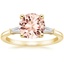 18K Yellow Gold Tapered Baguette Three Stone Diamond Ring, smalltop view
