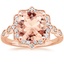 14K Rose Gold Cadenza Halo Diamond Ring, smalltop view