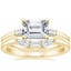 18K Yellow Gold East West Tapered Baguette Diamond Ring with Tapered Baguette Diamond Ring