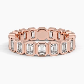 Bezel Emerald Cut Eternity Lab Diamond Ring (2 1/2 ct. tw.) in 14K Rose Gold