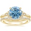 18K Yellow Gold Fiore Diamond Ring with Curved Diamond Ring (1/6 ct. tw.)