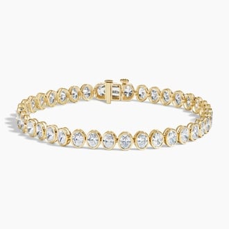 6.5 in. Bezel Oval Lab Diamond Tennis Bracelet (8 ct. tw.)
