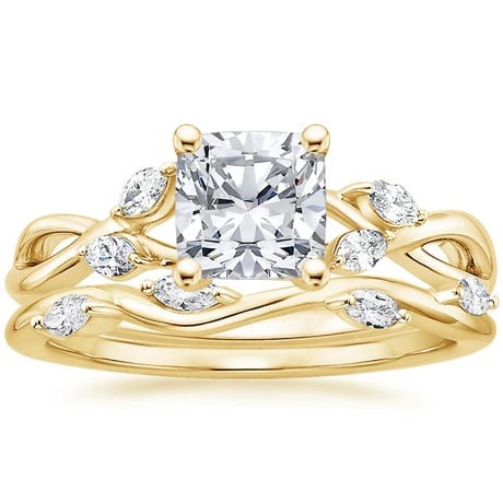 18K Yellow Gold Willow Diamond Ring (1/8 ct. tw.) with Winding Willow Diamond Ring (1/8 ct. tw.)