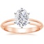 14K Rose Gold Classic Six-Prong Solitaire Ring, smalltop view