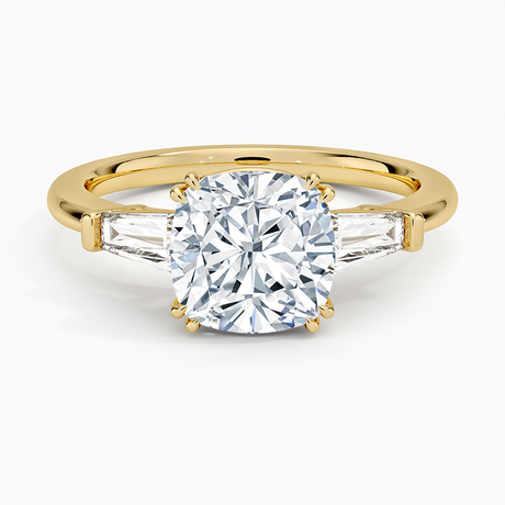 18K Yellow Gold Symphony Double Prong Three Stone Diamond Ring (1/2 ct. tw.)