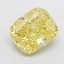 4.28 Ct. Fancy Vivid Yellow Cushion Lab Grown Diamond