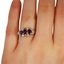 The Iryna Ring, smallzoomed in top view on a hand