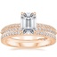 18K Rose Gold Tacori Sculpted Crescent Knife Edge Diamond Ring with Tacori Dantela Diamond Ring (1/8 ct. tw.)