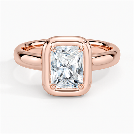 14K Rose Gold Andrea Bezel Prong Ring