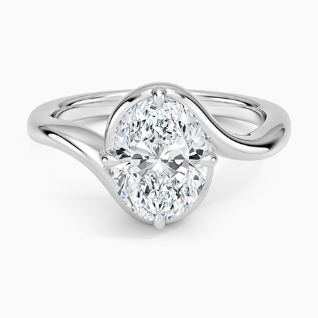 14K White Gold Bezel Atelier Solitaire Diamond Ring