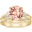 18KY Morganite Three Stone Petite Twisted Vine Diamond Bridal Set (1/2 ct. tw.), smalltop view