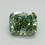 2.08 Ct. Fancy Vivid Green Cushion Lab Grown Diamond