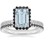18KW Aquamarine Waverly Diamond Ring with Black Diamond Accents with Luxe Ballad Black Diamond Ring, smalltop view