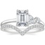 Platinum Asymmetrical Diamond Ring (1/4 ct. tw.) with Elongated Luxe Flair Diamond Ring