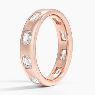 Chloe Flush Set Emerald Cut Lab Diamond 4.5mm Ring