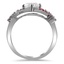 Sweeping Diamond Ring with Ruby and Alexandrite Accents, smallside view