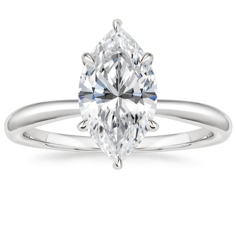 18K White Gold Freesia Ring with Sia Diamond Open Ring