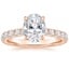14K Rose Gold Anthology Three-Quarter Coverage Diamond Ring, smalltop view