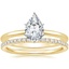 18K Yellow Gold Six-Prong Petite Comfort Fit Ring with Luxe Ballad Diamond Ring (1/4 ct. tw.)