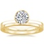 18K Yellow Gold Cielo Ring with Petite Quattro Wedding Ring