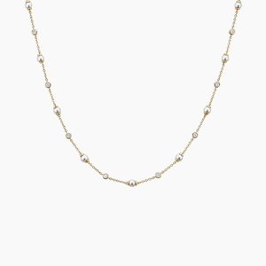 Athena Premium Akoya Cultured Pearl and Diamond Strand Necklace (3/8 ct. tw.)