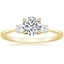 18K Yellow Gold Petite Selene Three Stone Diamond Ring (1/10 ct. tw.), smalltop view