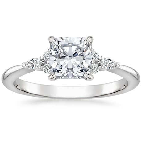 18K White Gold Nadia Diamond Ring with Aria Contoured Diamond Ring