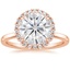 14K Rose Gold Vienna Halo Diamond Ring, smalltop view