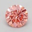 0.84 Ct. Fancy Vivid Orangy Pink Round Lab Grown Diamond