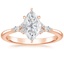 14K Rose Gold Nadia Diamond Ring, smalltop view