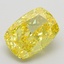 6.41 Ct. Fancy Vivid  Yellow Cushion Lab Grown Diamond