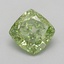 0.71 Ct. Fancy Vivid  Green Cushion Lab Grown Diamond